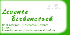 levente birkenstock business card